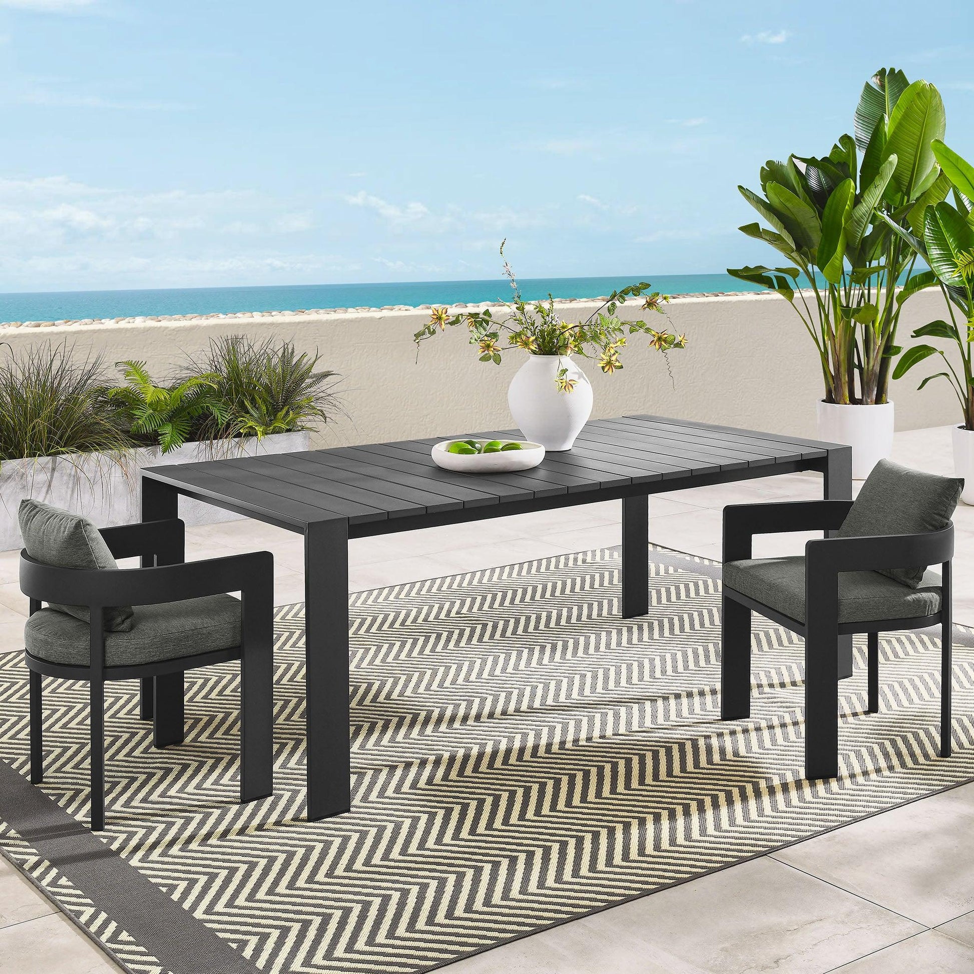 Tahoe Rectangular Outdoor Patio Aluminum Dining Table by Modway FredCo