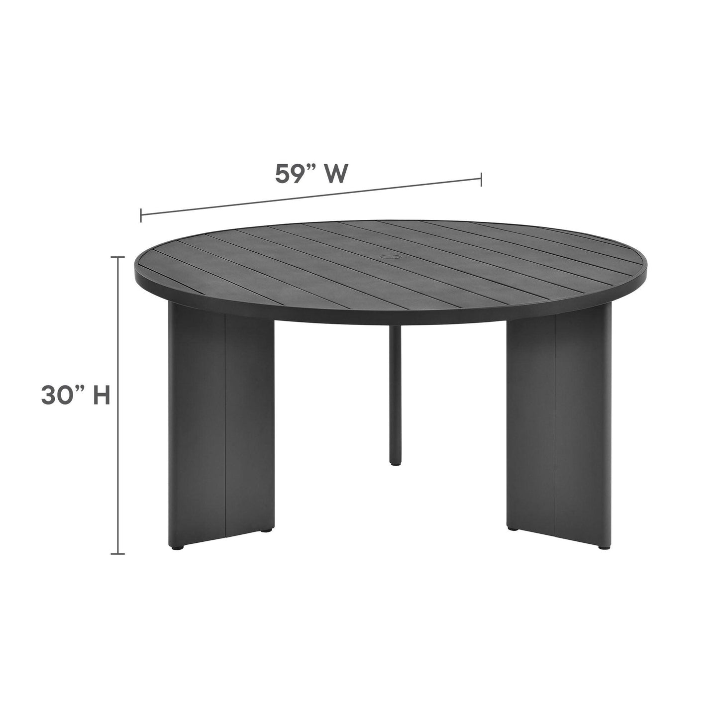 Tahoe Round Outdoor Patio Aluminum Dining Table by Modway FredCo