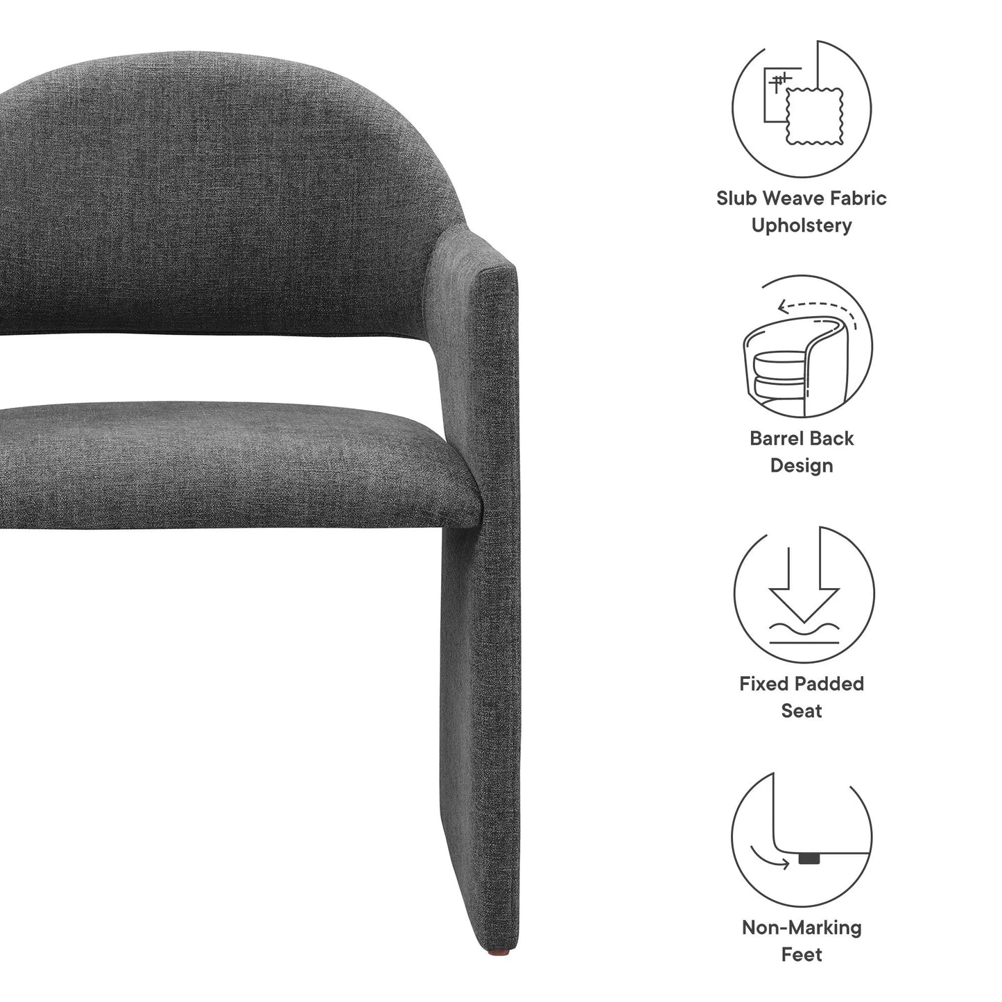 Talia Upholstered Fabric Dining Armchair by Modway EEI-7082 FredCo