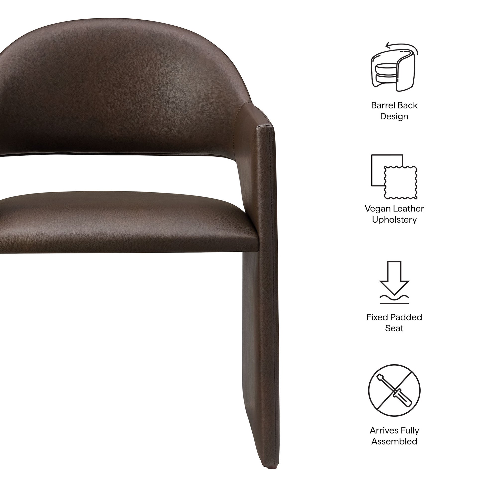 Talia Vegan Leather Dining Armchair by Modway EEI-7442 FredCo