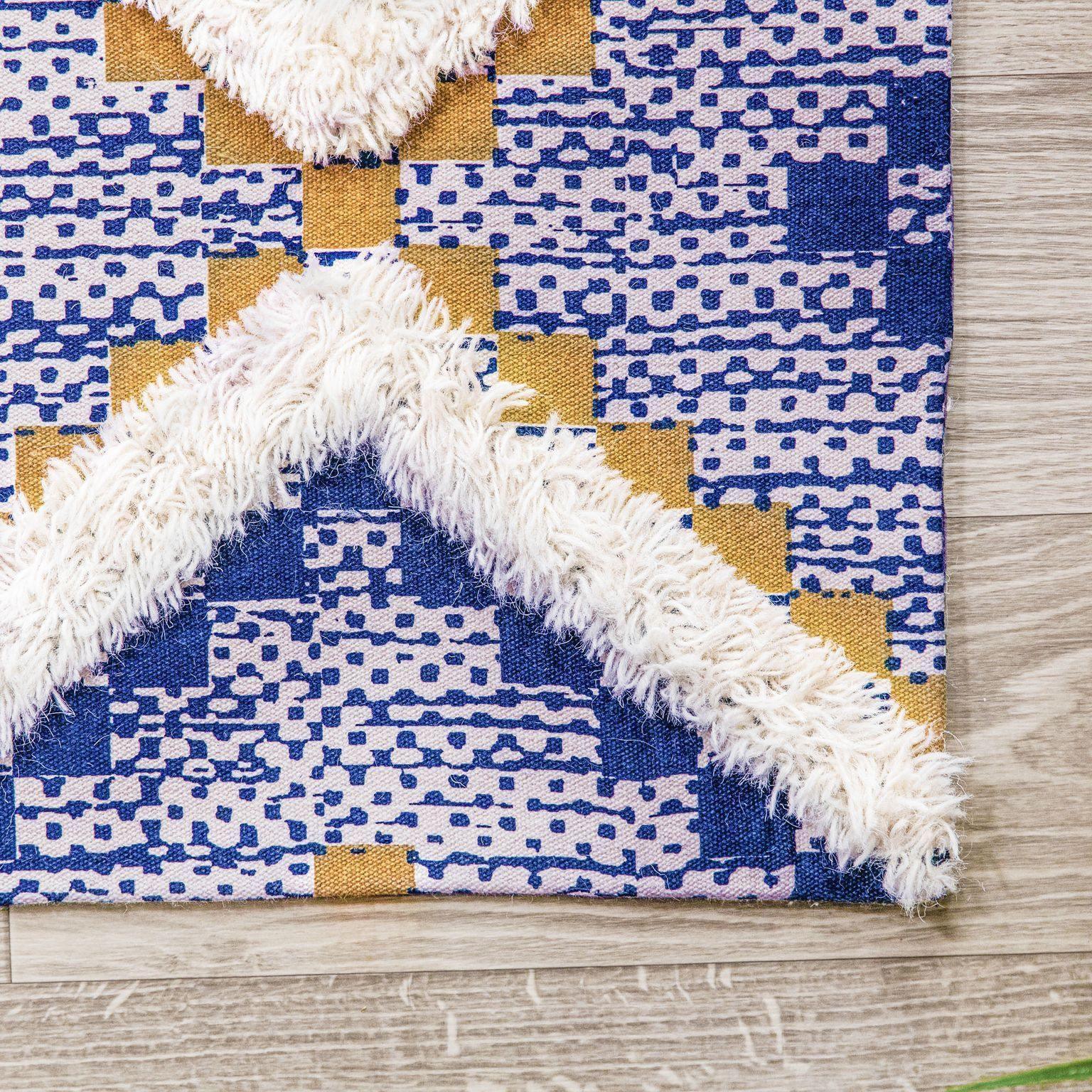 Talluah Hand-Tufted Cotton/Wool Textured Geometric Farmhouse Area Rug FredCo