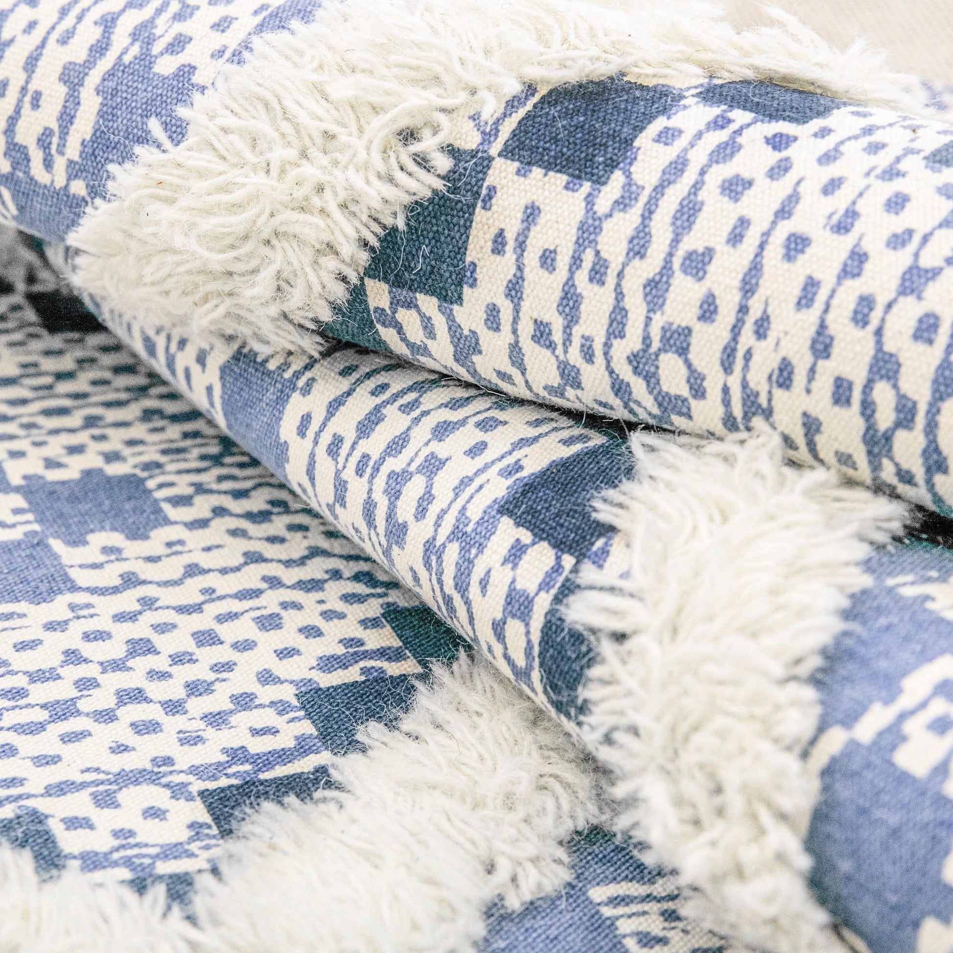 Talluah Hand-Tufted Cotton/Wool Textured Geometric Farmhouse Area Rug FredCo
