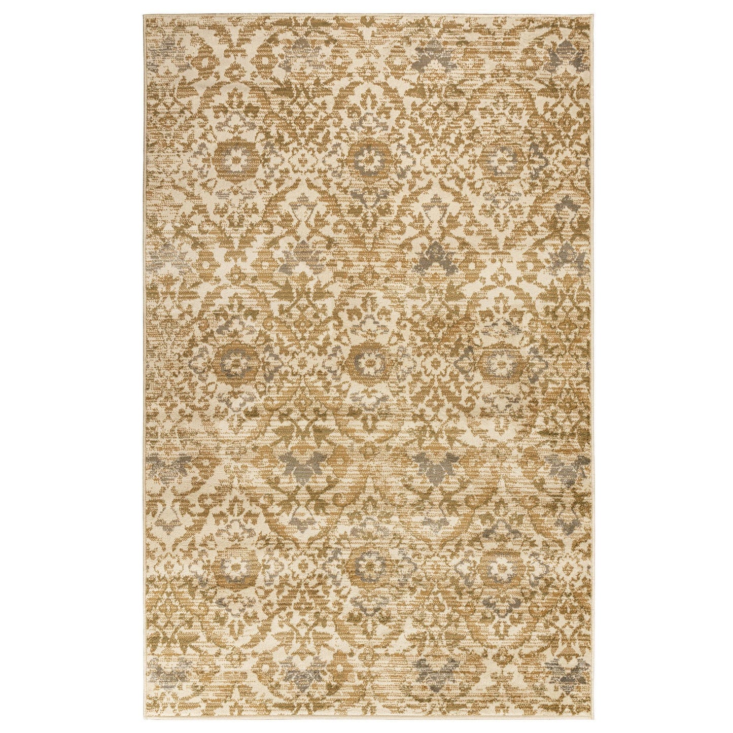 Tamara Mid-Century Contemporary Floral Damask Rug FredCo
