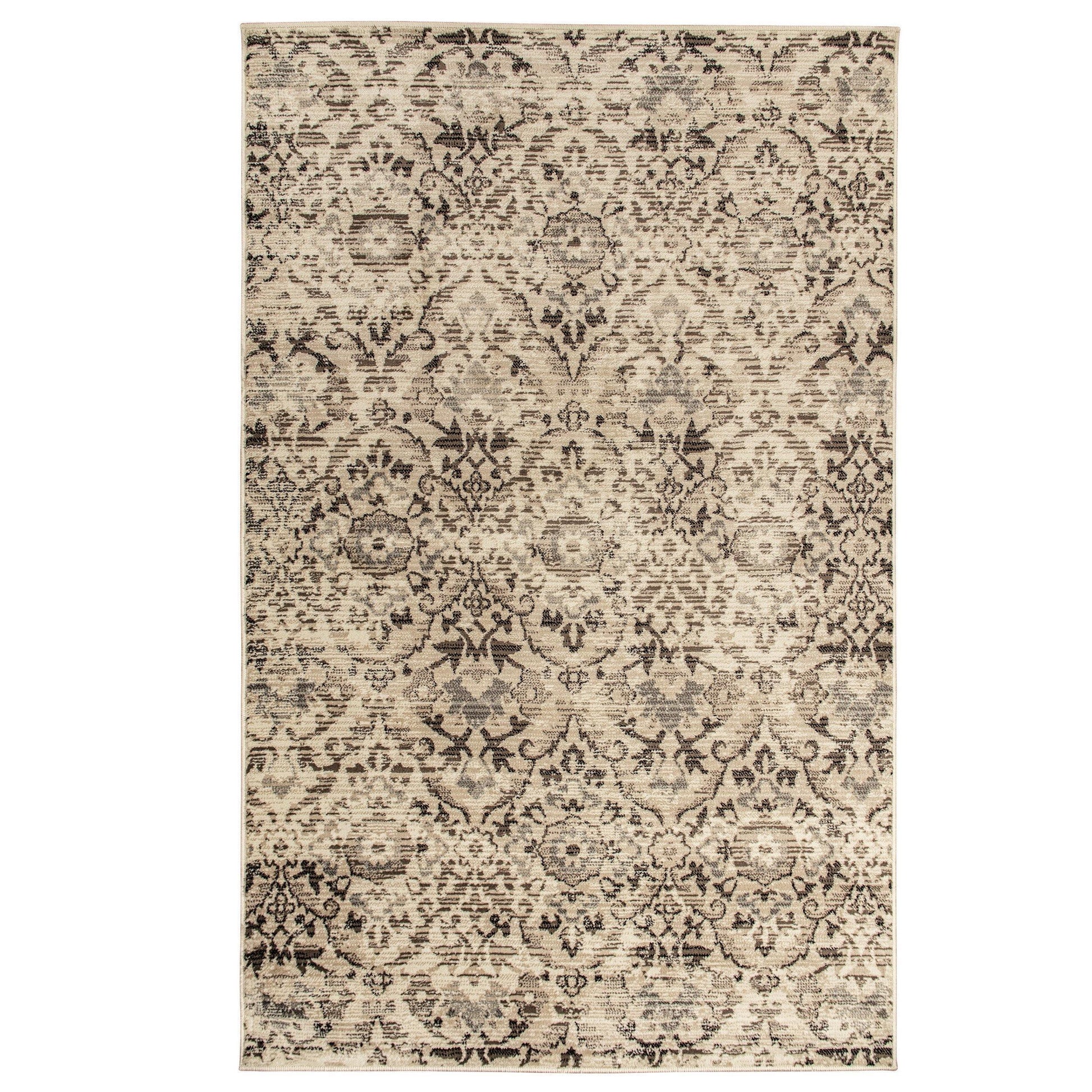 Tamara Mid-Century Contemporary Floral Damask Rug FredCo