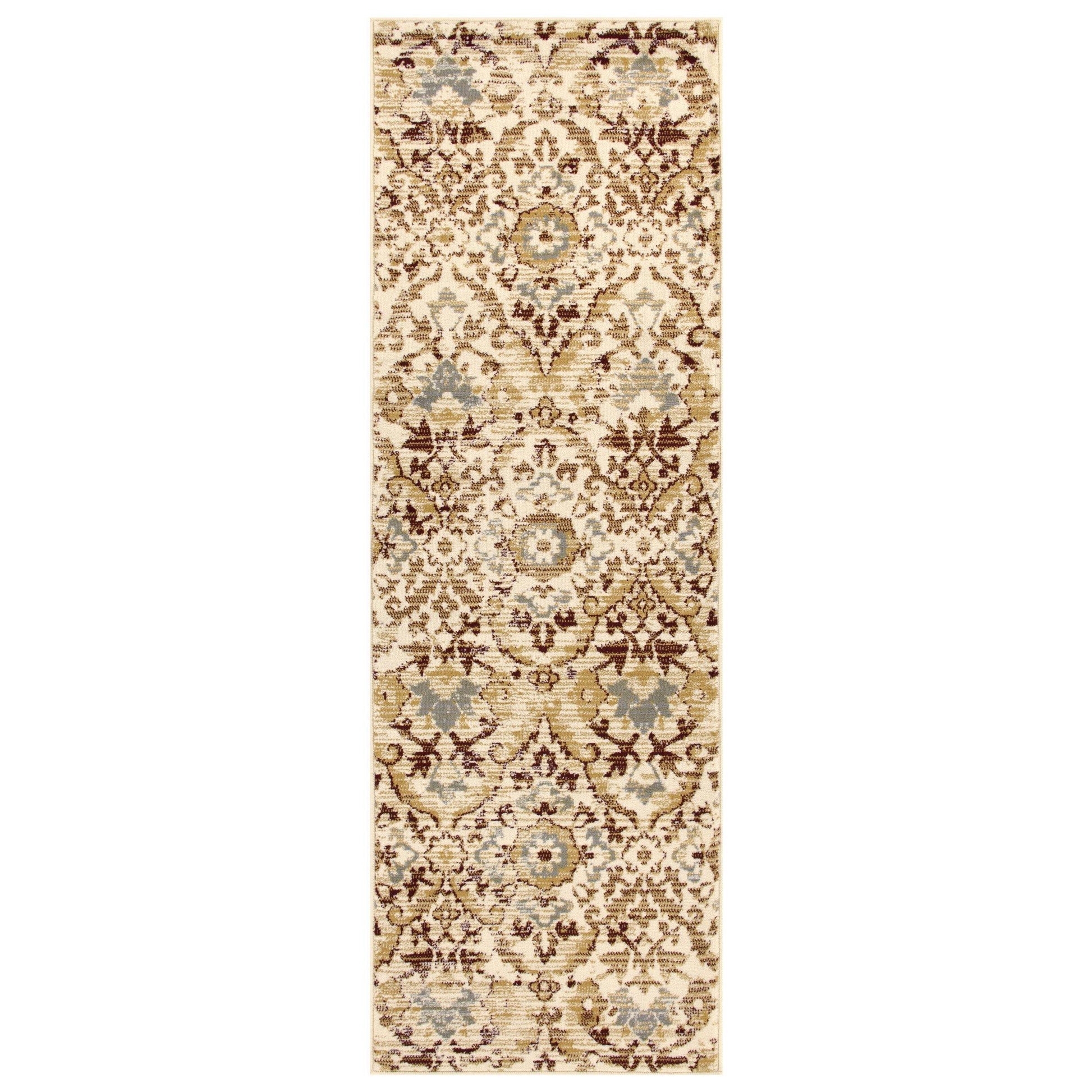 Tamara Mid-Century Contemporary Floral Damask Rug FredCo