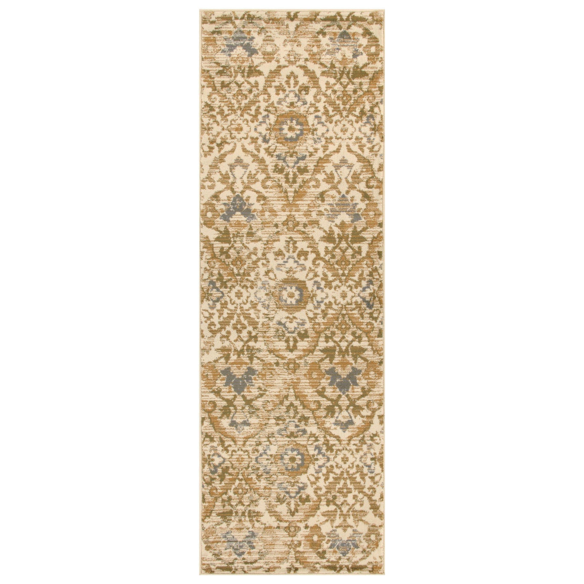Tamara Mid-Century Contemporary Floral Damask Rug FredCo