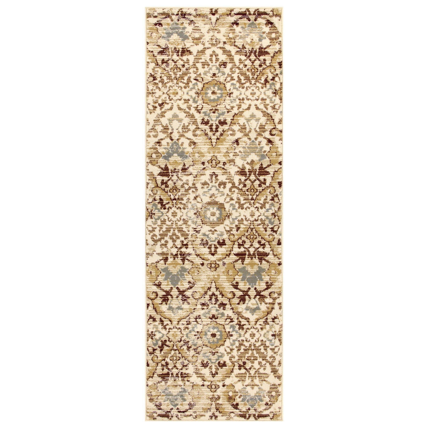 Tamara Mid-Century Contemporary Floral Damask Rug FredCo