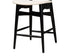 Tarana Mid-Century Modern Cream Fabric and Black Finished Wood 2-Piece Counter Stool Set FredCo