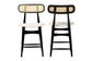 Tarana Mid-Century Modern Cream Fabric and Black Finished Wood 2-Piece Counter Stool Set FredCo