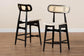 Tarana Mid-Century Modern Cream Fabric and Black Finished Wood 2-Piece Counter Stool Set FredCo