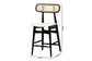 Tarana Mid-Century Modern Cream Fabric and Black Finished Wood 2-Piece Counter Stool Set FredCo