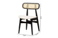 Tarana Mid-Century Modern Cream Fabric and Black Finished Wood 2-Piece Dining Chair Set FredCo