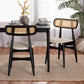 Tarana Mid-Century Modern Cream Fabric and Black Finished Wood 2-Piece Dining Chair Set FredCo