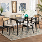 Tarana Mid-Century Modern Cream Fabric and Black Finished Wood 5-Piece Dining Set FredCo