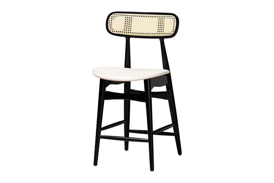 Tarana Mid-Century Modern Cream Fabric and Black Finished Wood 5-Piece Pub Set FredCo
