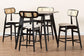 Tarana Mid-Century Modern Cream Fabric and Black Finished Wood 5-Piece Pub Set FredCo