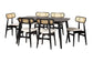 Tarana Mid-Century Modern Cream Fabric and Black Finished Wood 7-Piece Dining Set FredCo