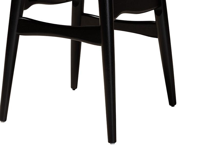 Tarana Mid-Century Modern Cream Fabric and Black Finished Wood 7-Piece Dining Set FredCo