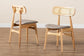 Tarana Mid-Century Modern Grey Fabric and Natural Oak Finished Wood 2-Piece Dining Chair Set FredCo