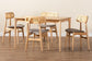 Tarana Mid-Century Modern Grey Fabric and Natural Oak Finished Wood 5-Piece Dining Set FredCo