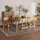 Tarana Mid-Century Modern Grey Fabric and Natural Oak Finished Wood 7-Piece Dining Set FredCo