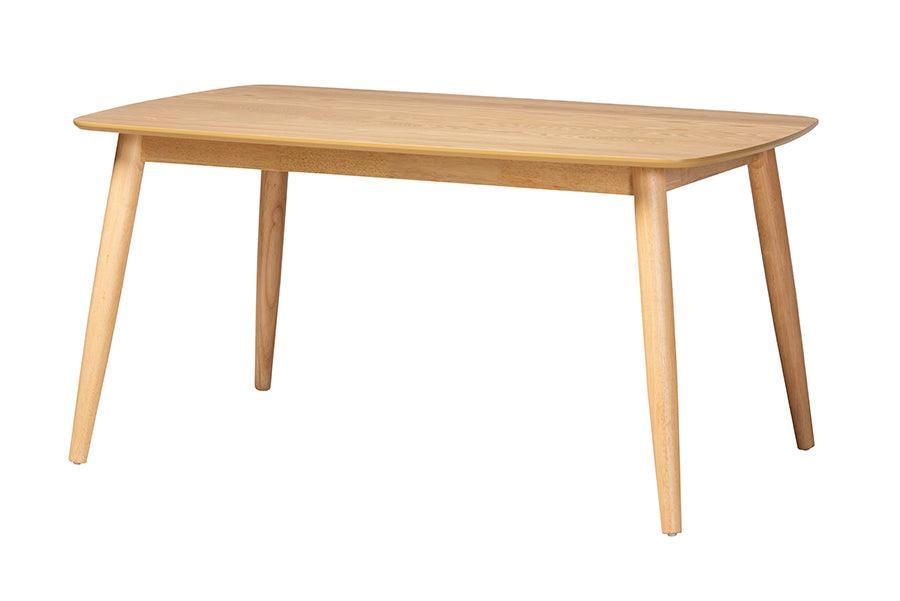 Tarana Mid-Century Modern Grey Fabric and Natural Oak Finished Wood 7-Piece Dining Set FredCo