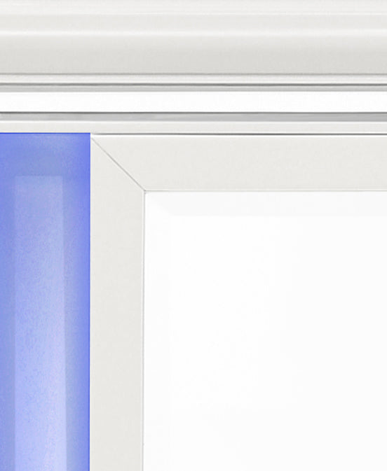 Tarian Pearl White Finish Mirror W/Led FredCo