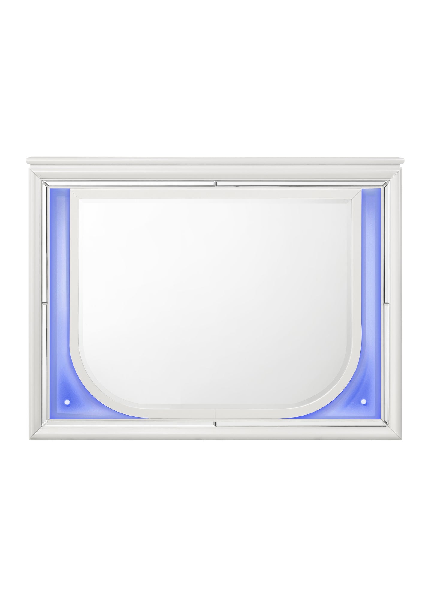 Tarian Pearl White Finish Mirror W/Led FredCo