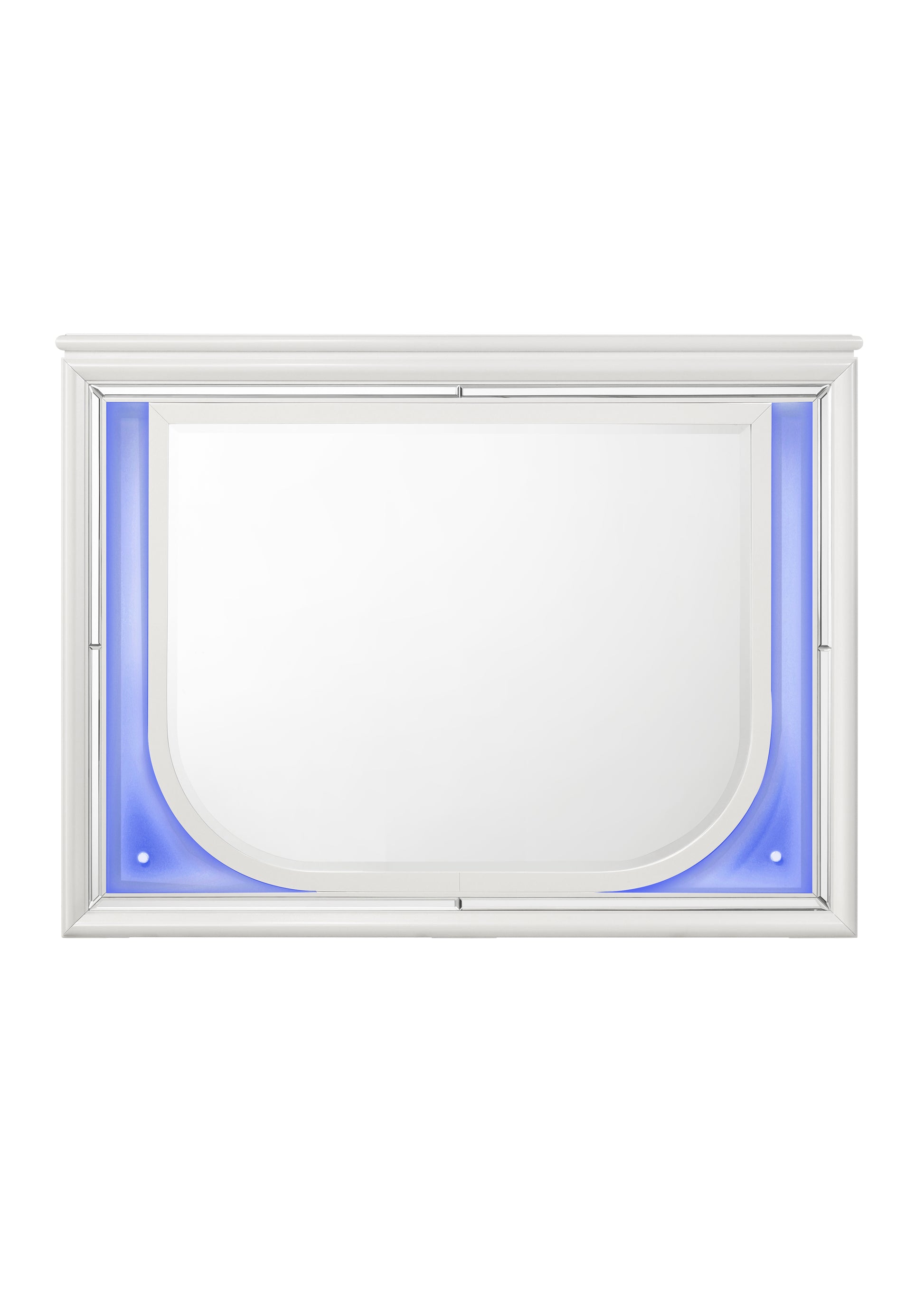 Tarian Pearl White Finish Mirror W/Led FredCo