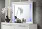 Tarian Pearl White Finish Mirror W/Led FredCo