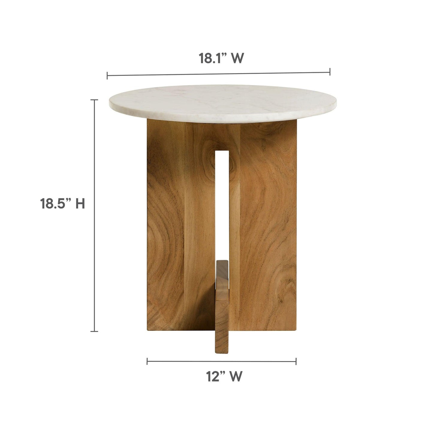 Tarin Acacia Wood and Marble Side Table by Modway EEI-7141 FredCo