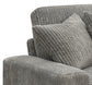 Tavia Gray Corduroy Reversible Sectional Sofa W/6 Pillows FredCo