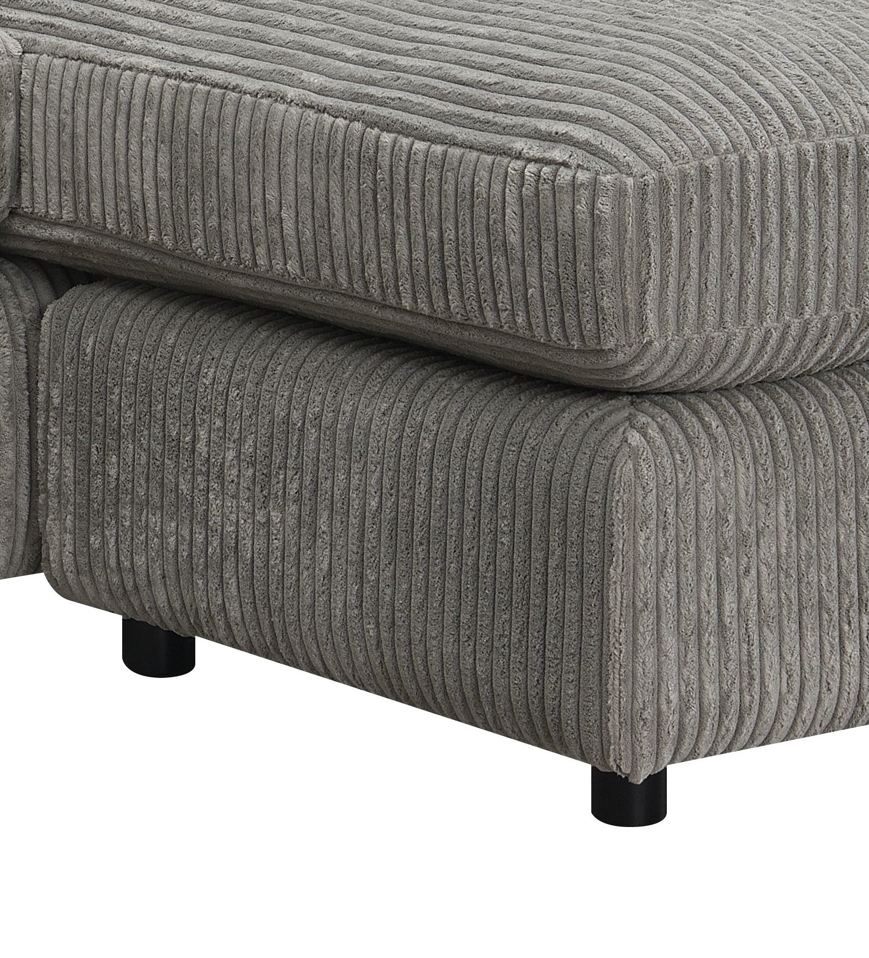 Tavia Gray Corduroy Reversible Sectional Sofa W/6 Pillows FredCo