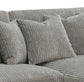 Tavia Gray Corduroy Reversible Sectional Sofa W/6 Pillows FredCo