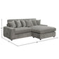 Tavia Gray Corduroy Reversible Sectional Sofa W/6 Pillows FredCo