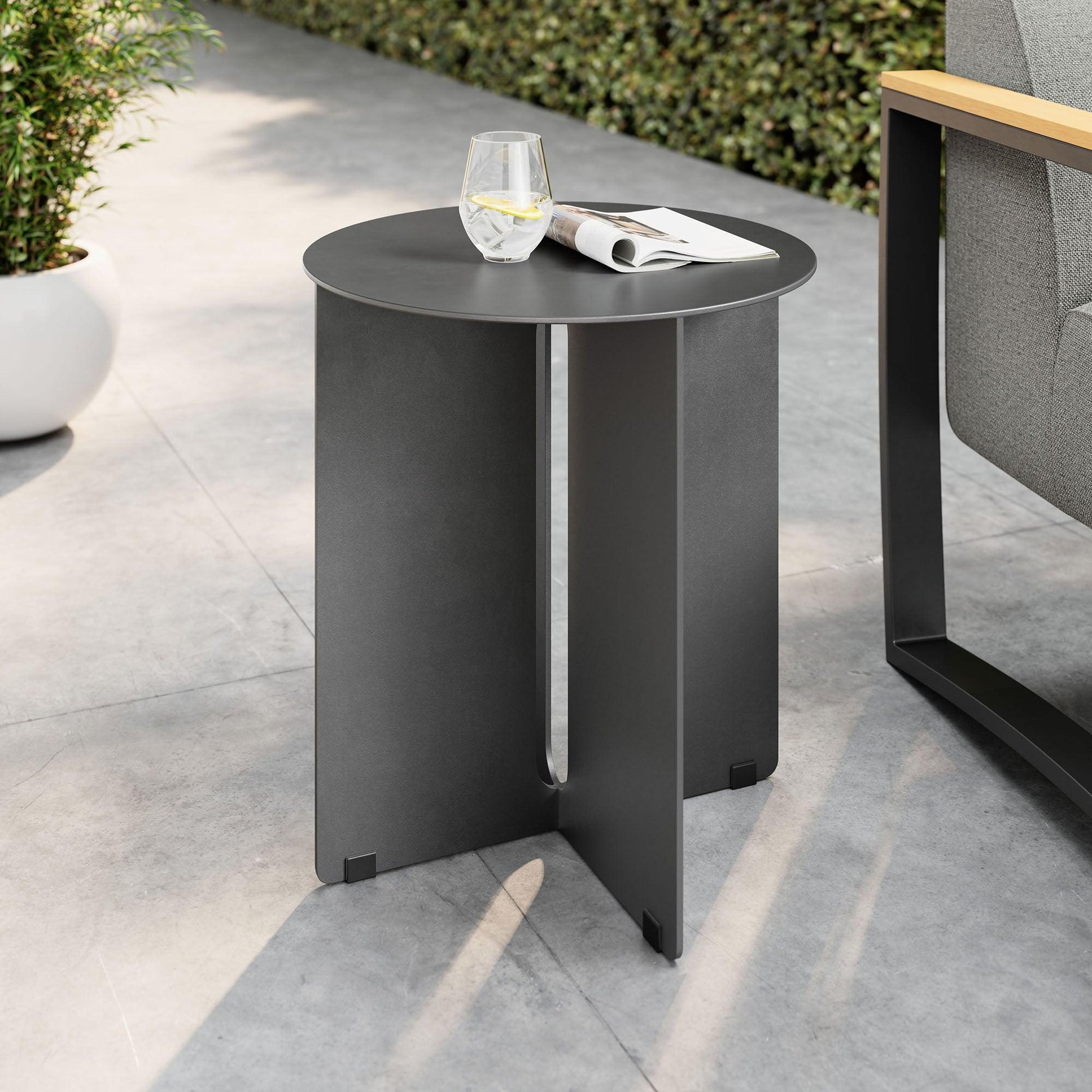 Tecton Outdoor Patio Aluminum Side Table by Modway FredCo