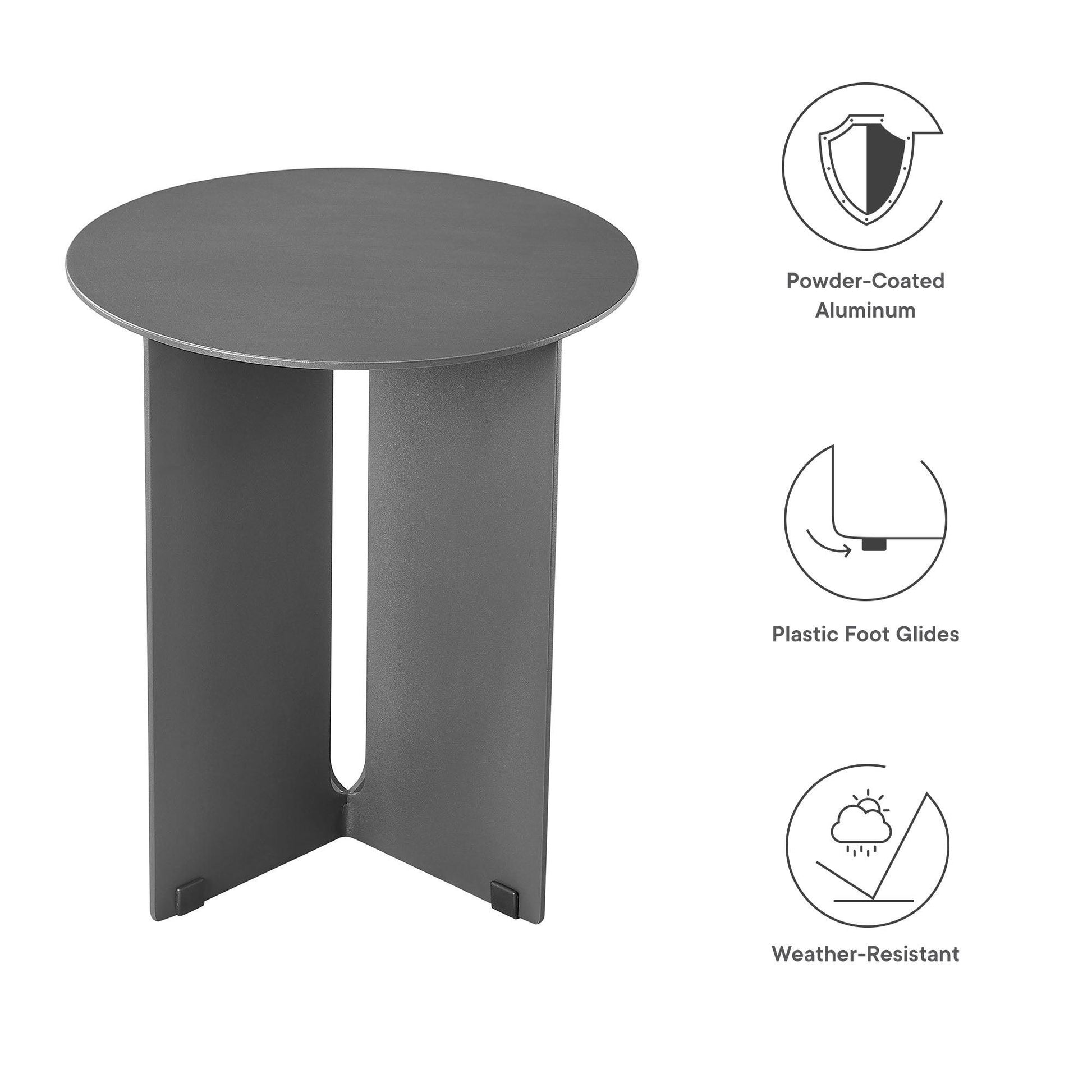 Tecton Outdoor Patio Aluminum Side Table by Modway FredCo