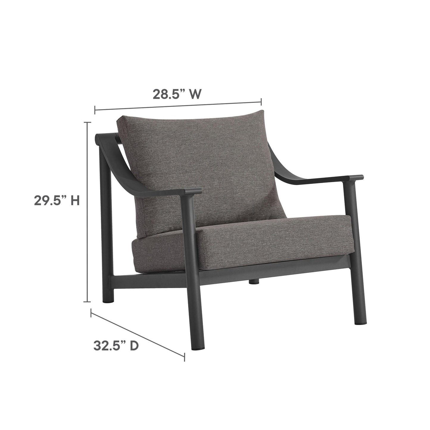 Terrace Outdoor Patio Aluminum Accent Armchair by Modway FredCo