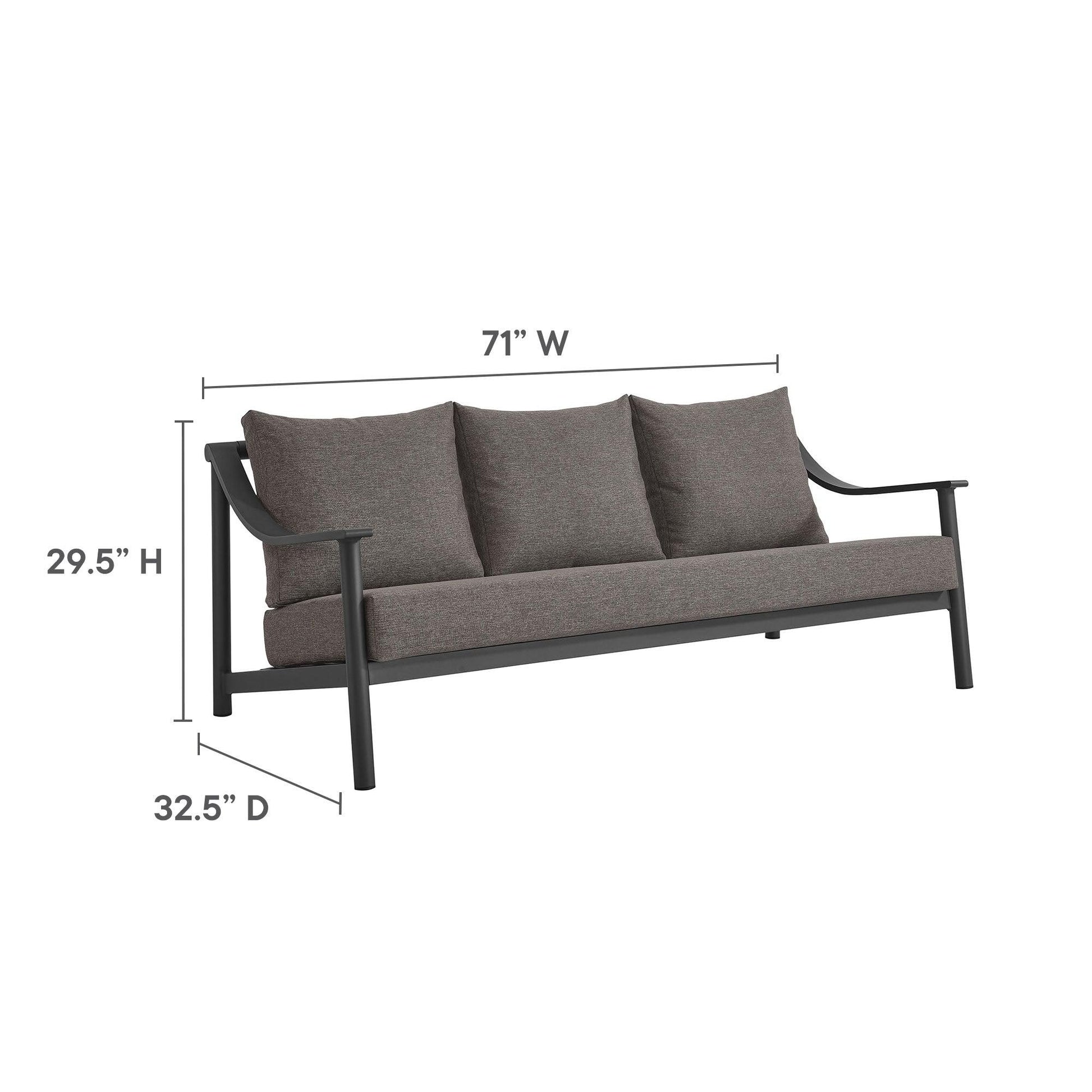 Terrace Outdoor Patio Aluminum Sofa by Modway FredCo