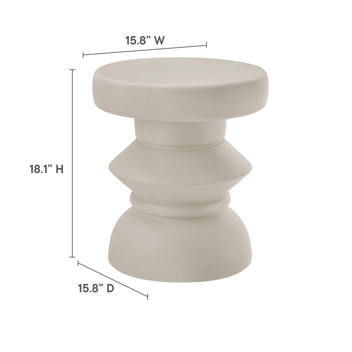 Terza Indoor - Outdoor Patio Concrete Side Table by Modway EEI-7090 FredCo