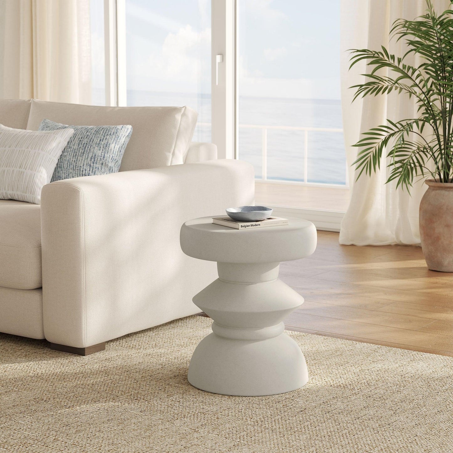 Terza Indoor - Outdoor Patio Concrete Side Table by Modway EEI-7090 FredCo