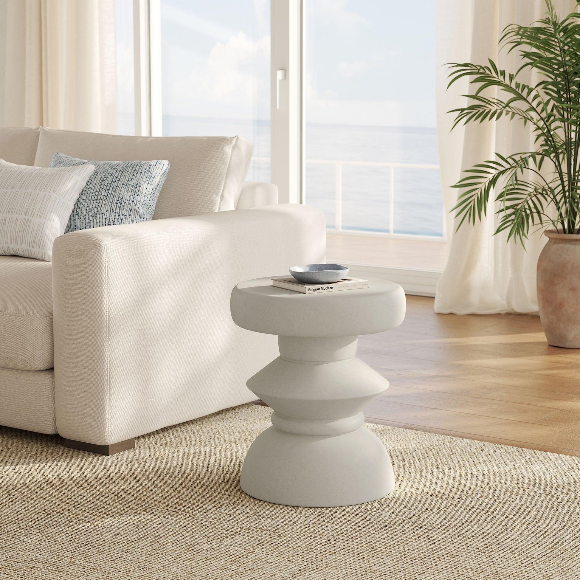 Terza Indoor - Outdoor Patio Concrete Side Table by Modway EEI-7090 FredCo