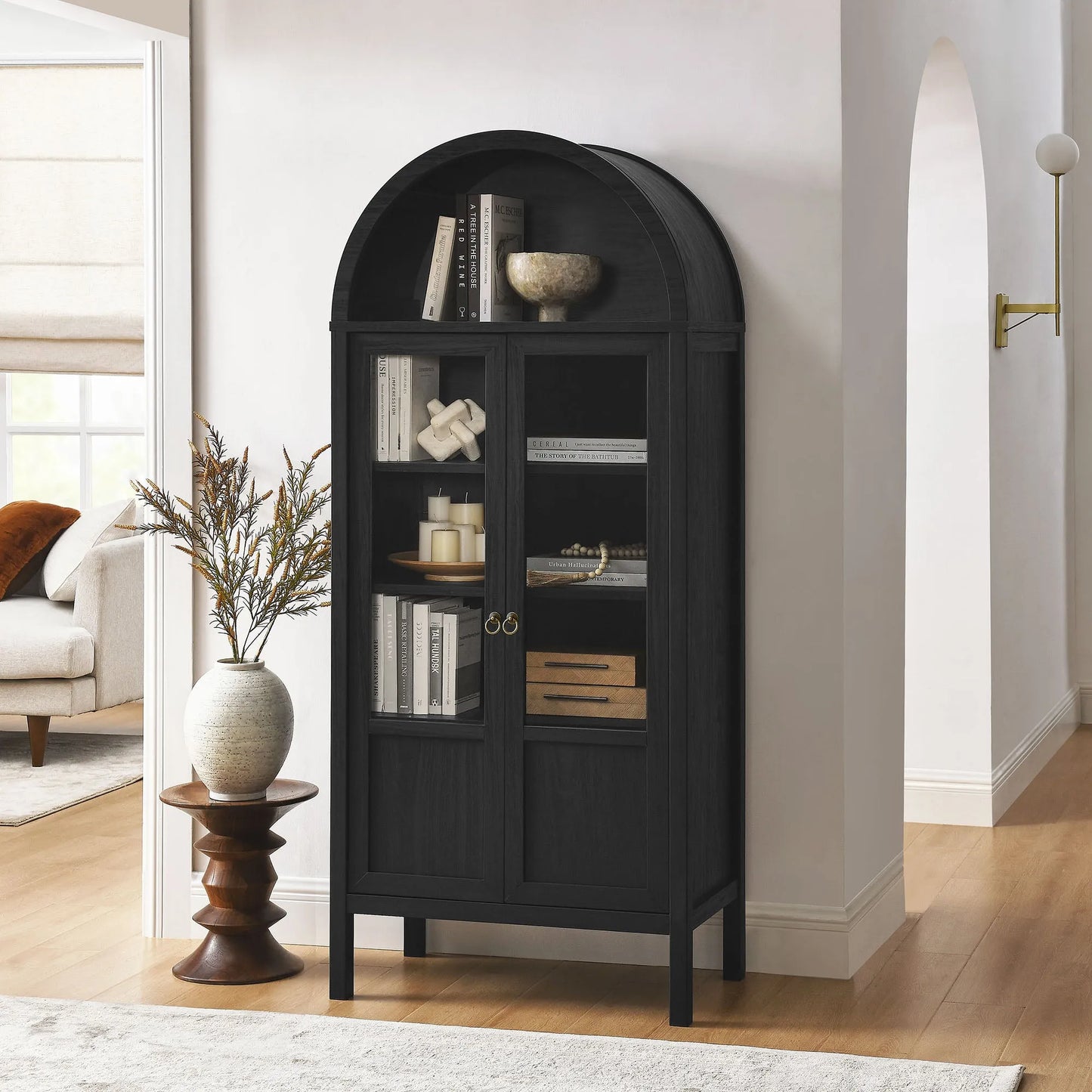 Tessa Tall Arched Storage Display Cabinet by Modway EEI-6638 FredCo