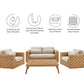 Thames 4-Piece Outdoor Patio Wicker Outdoor Patio Rattan Furniture Set by Modway FredCo