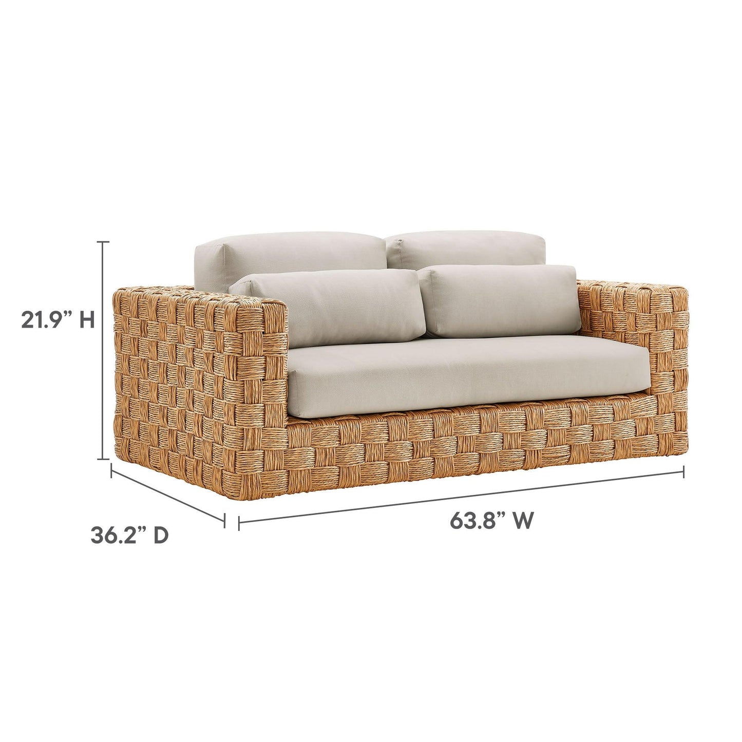Thames 4-Piece Outdoor Patio Wicker Outdoor Patio Rattan Furniture Set by Modway FredCo