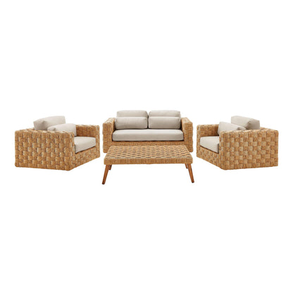 Thames 4-Piece Outdoor Patio Wicker Outdoor Patio Rattan Furniture Set by Modway FredCo