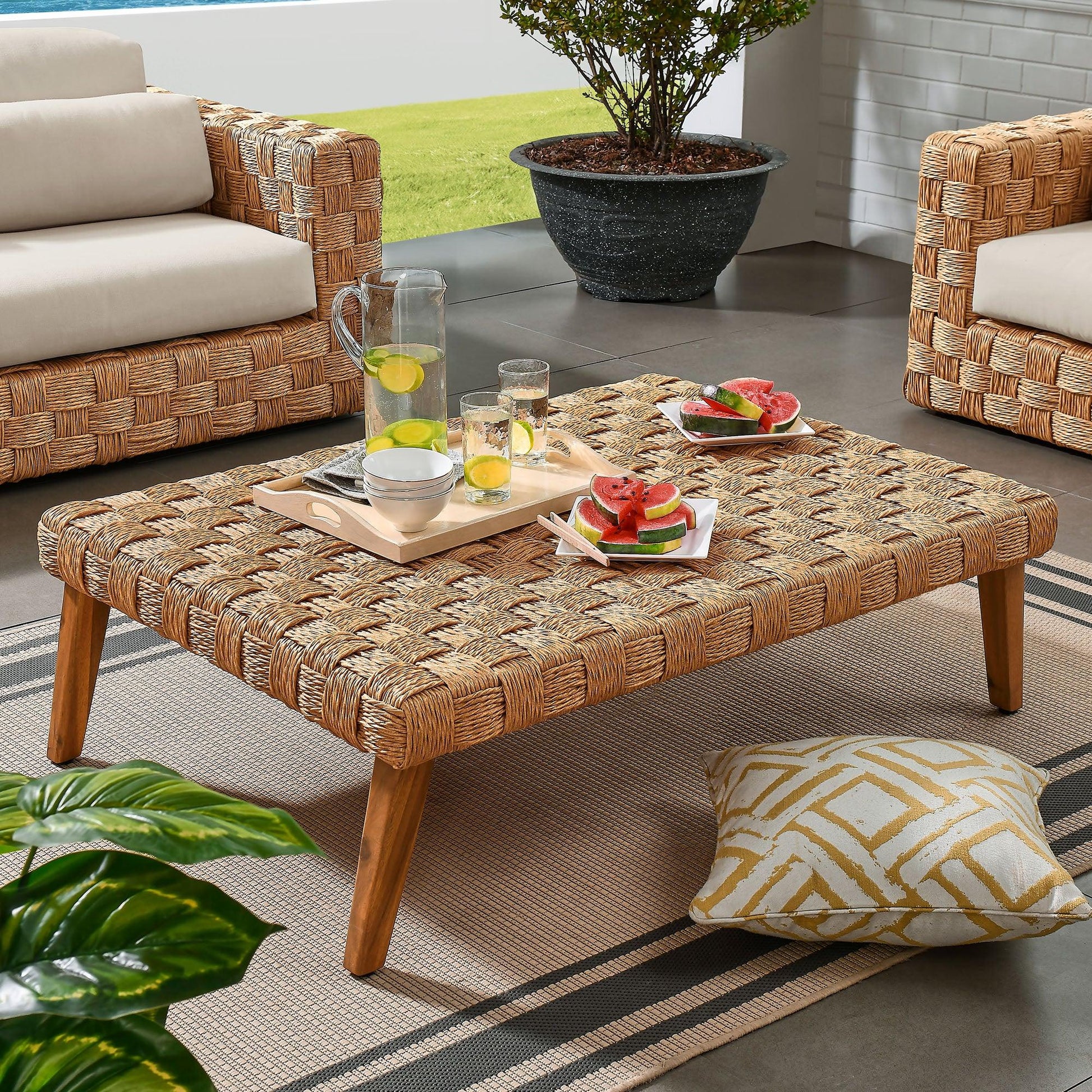 Thames Outdoor Patio Wicker Outdoor Patio Rattan Coffee Table by Modway FredCo