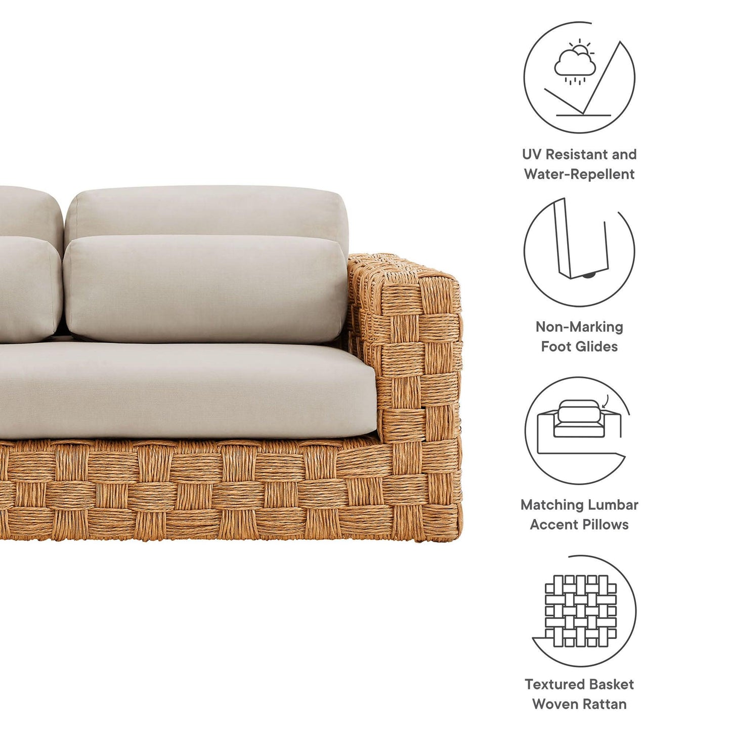 Thames Outdoor Patio Wicker Outdoor Patio Rattan Loveseat by Modway FredCo