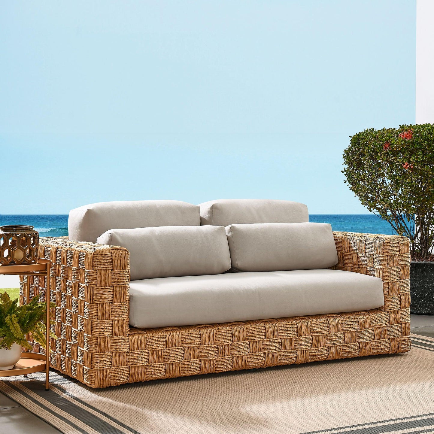 Thames Outdoor Patio Wicker Outdoor Patio Rattan Loveseat by Modway FredCo