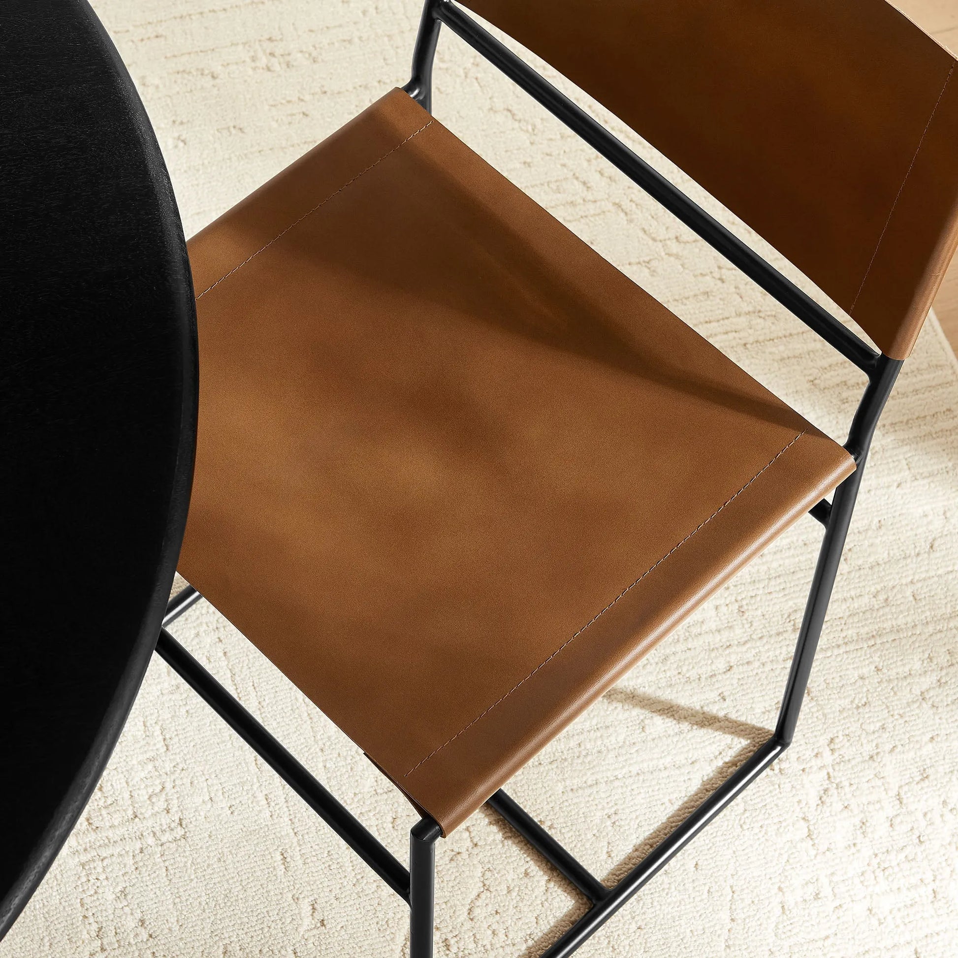 Thatcher Leather and Metal Dining Chair by Modway EEI-7196 FredCo